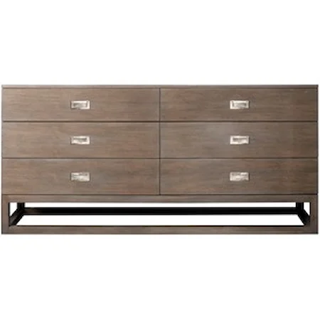 Contemporary Wood 6-Drawer Dresser 